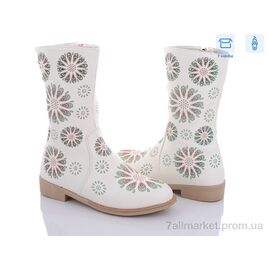 Чоботи дитячі красиві Весна/осінь H118 beige (6 пар р.33-38) "Style-baby-Clibee" недорого оптом від прямого постачальника