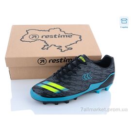 Футбольне взуття чоловічі Весна/осінь DMB23667-2 black-cyan (8 пар р.41-45) "Restime" недорого оптом від прямого постачальника