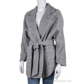 Пальто жіноче Весна/осінь 1590 grey (4 шт. р.сітка36-42) "Gelsomino" недорого оптом від прямого постачальника