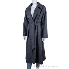 Пальто жіноче Весна/осінь 1201 d.grey (4 шт. р.сітка36-42) "Gelsomino" недорого оптом від прямого постачальника