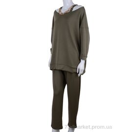 Жіночий костюм Весна/осінь BJ20221042 green (3 шт. р.сітка44-48) "Gelsomino" недорого оптом від прямого постачальника