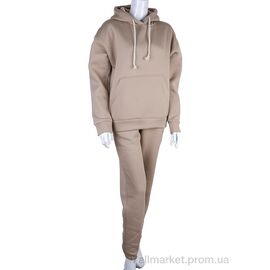 Спортивний костюм жіночий Весна/осінь 3002 beige (3 шт. р.сіткаS-L) "Ledi-Sharm" недорого оптом від прямого постачальника