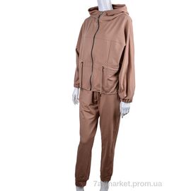 Спортивний костюм жіночий Весна/осінь 7515 кава (3 шт. р.сіткаS-XL) "Di.Va" недорого оптом від прямого постачальника
