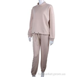 Спортивний костюм жіночий Весна/осінь 20-11 бежевий (3 шт. р.сіткаS-XL) "Di.Va" недорого оптом від прямого постачальника
