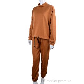 Спортивний костюм жіночий Весна/осінь 20-11 рудий (3 шт. р.сіткаS-XL) "Di.Va" недорого оптом від прямого постачальника