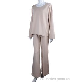 Спортивний костюм жіночий Весна/осінь 17-07 бежевий (3 шт. р.сіткаS-L) "Di.Va" недорого оптом від прямого постачальника