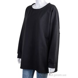 Батник жіночий Весна/осінь 4840 чорний (3 шт. р.сіткаS-L) "Di.Va" недорого оптом від прямого постачальника