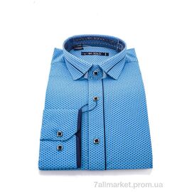 Чоловіча сорочка Весна/осінь 2383 blue (24 шт. р.сіткаS-3XL) "Enrico" недорого оптом від прямого постачальника
