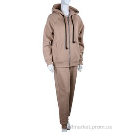 Спортивний костюм жіночий Весна/осінь 3013 beige (3 шт. р.сіткаS-L) "Ledi-Sharm" недорого оптом від прямого постачальника