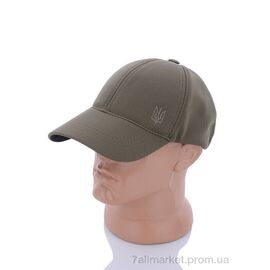 Кепка для чоловіків Весна/осінь Кепка трикотаж з вишивкою тризуб хакі (3 шт. р.сітка57-59) "VIOLA" недорого оптом від прямого постачальника