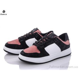 Фотография Кроссовки женские модные Весна/осень AJ03 black-red (8 пар р.36-41) "Башили" недорого оптом от прямого поставщика