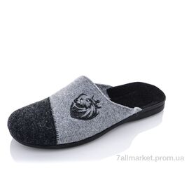 Тапки чоловічі домашні Весна/осінь S25 войлок серый (6 пар р.41-45) "Inblue" недорого оптом від прямого постачальника