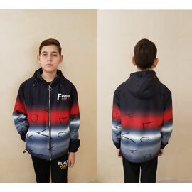 Вітровка дитяча на хлопчика 902028 black-red р.120-160 "Gold Kids" недорого оптом від прямого постачальника