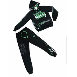 Костюм дитячий спортивний на хлопчика 9531 black-green р.10-14 "Gold Kids" недорого оптом від прямого постачальника