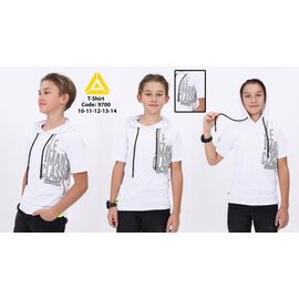 футболка дитяча на хлопчика 9700 white р.140-164 "Gold Kids" недорого оптом від прямого постачальника