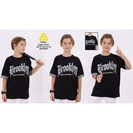 футболка дитяча на хлопчика 9737 black р.140-164 "Gold Kids" недорого оптом від прямого постачальника