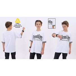футболка дитяча на хлопчика 9737 white р.140-164 "Gold Kids" недорого оптом від прямого постачальника