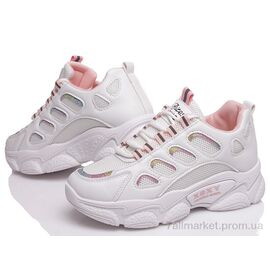 Кросівки жіночі модні Весна/осінь Prime N107 white-pink (6 пар р.35-40) "Prime-Opt" недорого оптом від прямого постачальника