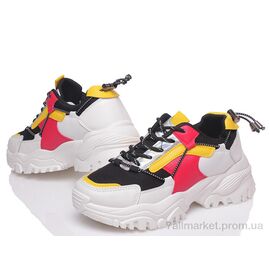 Кросівки жіночі модні Весна/осінь Prime NF01 WHITE-BLACK-RED(36-39) (4 пар р.36-39) "Prime-Opt" недорого оптом від прямого постачальника