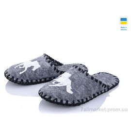 Тапки чоловічі домашні Весна/осінь 346М сірий (9 пар р.40-45) "Active" недорого оптом від прямого постачальника