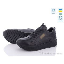 Кросівки жіночі модні Весна/осінь BL5202-2 чорн. шкіра (8 пар р.36-41) "Olimp" недорого оптом від прямого постачальника