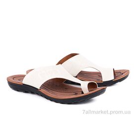 Фотография Шлепки мужские пляжные  5160 Диор бел (6 пар р.40-44) "Selena" недорого оптом от прямого поставщика