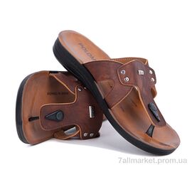 Фотография Шлепки мужские пляжные  3309 коричнев (6 пар р.40-44) "Selena" недорого оптом от прямого поставщика