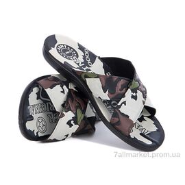 Фотография Шлепки мужские пляжные  камуфляж тапок белый (6 пар р.40-45) "Selena" недорого оптом от прямого поставщика