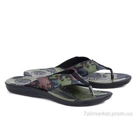 Фотография Шлепки мужские пляжные  камуфляж палец зелёный (6 пар р.40-44) "Selena" недорого оптом от прямого поставщика