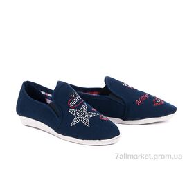 Фотография Эспадрильи детские  Эспадриль камни звезда синие (8 пар р.30-35) "Selena" недорого оптом от прямого поставщика
