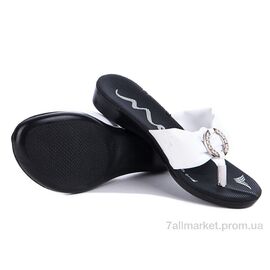 Шльопанці жіночі полегшені  Мона кольцо белый (6 пар р.36-40) "Selena" недорого оптом від прямого постачальника