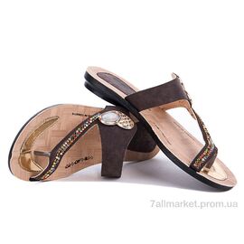 Шльопанці жіночі полегшені  6211 коричневый (6 пар р.36-40) "Selena" недорого оптом від прямого постачальника