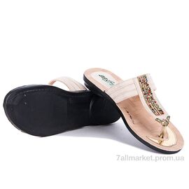 Шльопанці жіночі полегшені  6242 бежевый (6 пар р.36-40) "Selena" недорого оптом від прямого постачальника