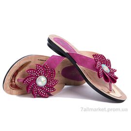 Шльопанці жіночі полегшені  6218 малиновый (6 пар р.36-40) "Selena" недорого оптом від прямого постачальника
