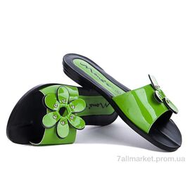 Шльопанці жіночі полегшені  ромашка зеленый (6 пар р.36-40) "Selena" недорого оптом від прямого постачальника