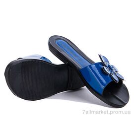 Шльопанці жіночі полегшені  ромашка синий (6 пар р.36-40) "Selena" недорого оптом від прямого постачальника