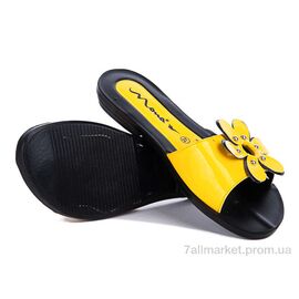 Шльопанці жіночі полегшені  ромашка желтый (6 пар р.36-40) "Selena" недорого оптом від прямого постачальника