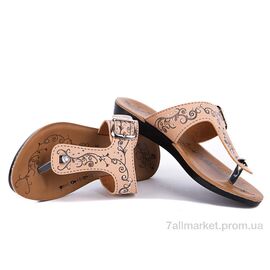 Шльопанці жіночі полегшені  1800 бежево-черный (6 пар р.36-40) "Selena" недорого оптом від прямого постачальника