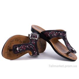 Шльопанці жіночі полегшені  1800 черно-красный (6 пар р.36-40) "Selena" недорого оптом від прямого постачальника