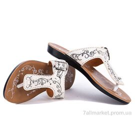 Шльопанці жіночі полегшені  1800 бело-черный (6 пар р.36-40) "Selena" недорого оптом від прямого постачальника