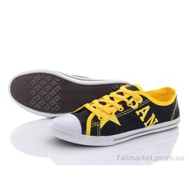 Кеди жіночі стильні Весна/осінь OB3370 black-yellow (24 пар р.36-41) "Zelart" недорого оптом від прямого постачальника