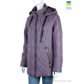 Куртка жіноча Весна/осінь Хвиля т.фіолетовий (6 шт. р.сітка48-58) "Tatiana-DIVO" недорого оптом від прямого постачальника