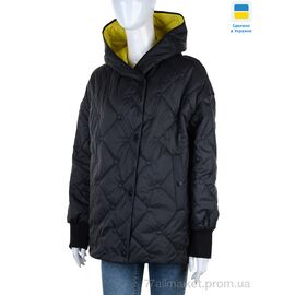 Куртка жіноча Весна/осінь K311 чорно-жовтий (6 шт. р.сітка48-58) "Tatiana-DIVO" недорого оптом від прямого постачальника