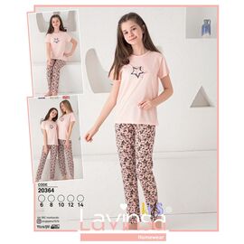 Фотография Пижама детская лёгкая на девочку 20364 peach р.6-14 "Lindros" недорого оптом от прямого поставщика