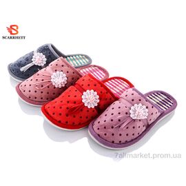 Фотография Тапки женские для дома Весна/осень 1004 mix (12 пар р.36-41) "SCARRHETT" недорого оптом от прямого поставщика