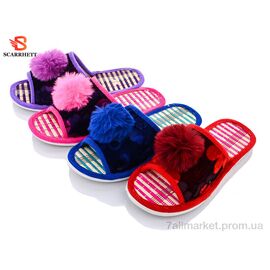 Фотография Тапки женские для дома Весна/осень 1031 mix (12 пар р.36-41) "SCARRHETT" недорого оптом от прямого поставщика