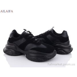 Кросівки жіночі модні Весна/осінь 8118 black (6 пар р.36-41) "Ailaifa" недорого оптом від прямого постачальника