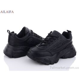 Фотография Кроссовки женские модные Весна/осень C01-1 black піна (6 пар р.36-41) "Ailaifa" недорого оптом от прямого поставщика