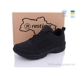 Кросівки чоловічі модні Весна/осінь PG023006 black nubuk (6 пар р.46-49) "Restime" недорого оптом від прямого постачальника