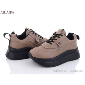 Фотография Кроссовки женские модные Весна/осень F35 khaki (6 пар р.36-41) "Ailaifa" недорого оптом от прямого поставщика